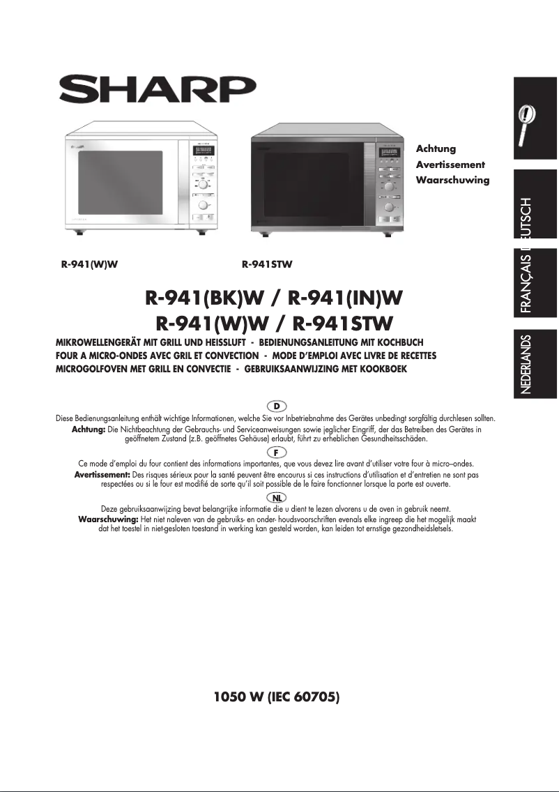 Página 1 del manual Manual de usuario Sharp R941INW