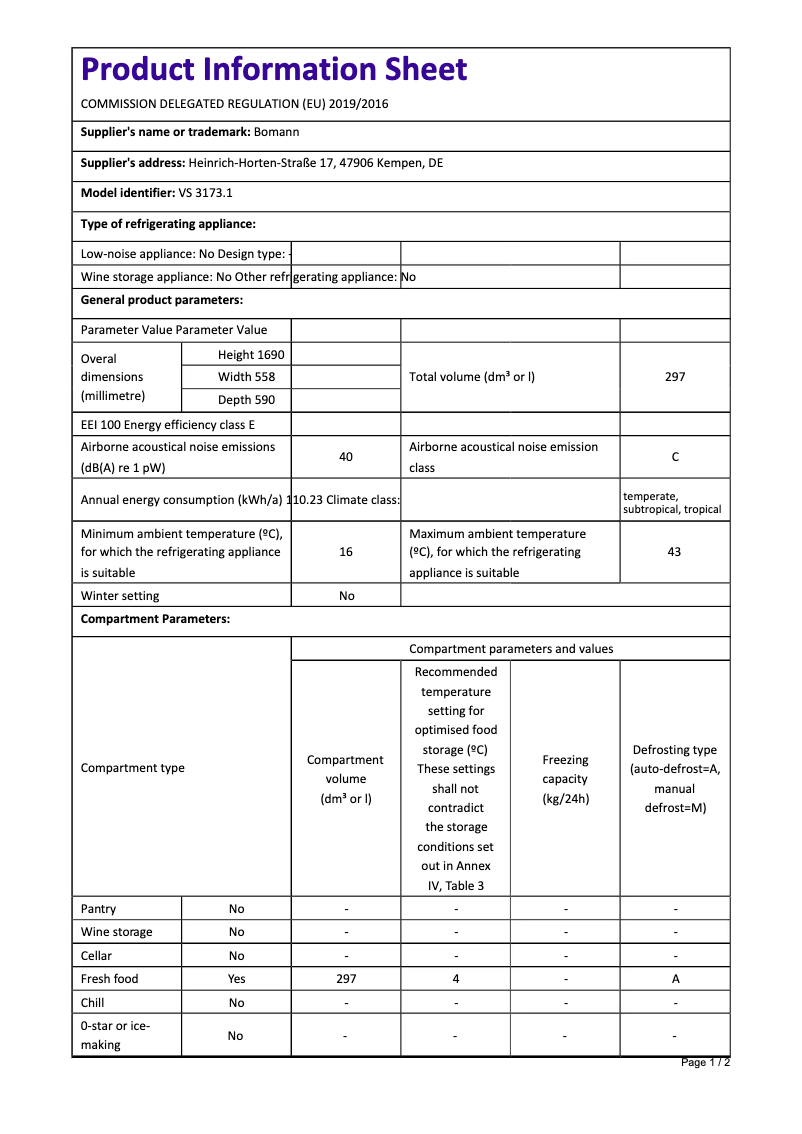Imagen de la primera página del manual del dispositivo VS 3173.1