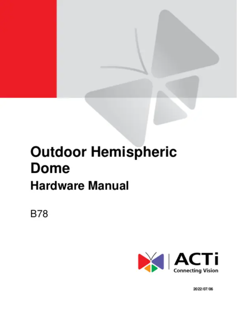 Página 1 del manual Manual de usuario ACTi B78