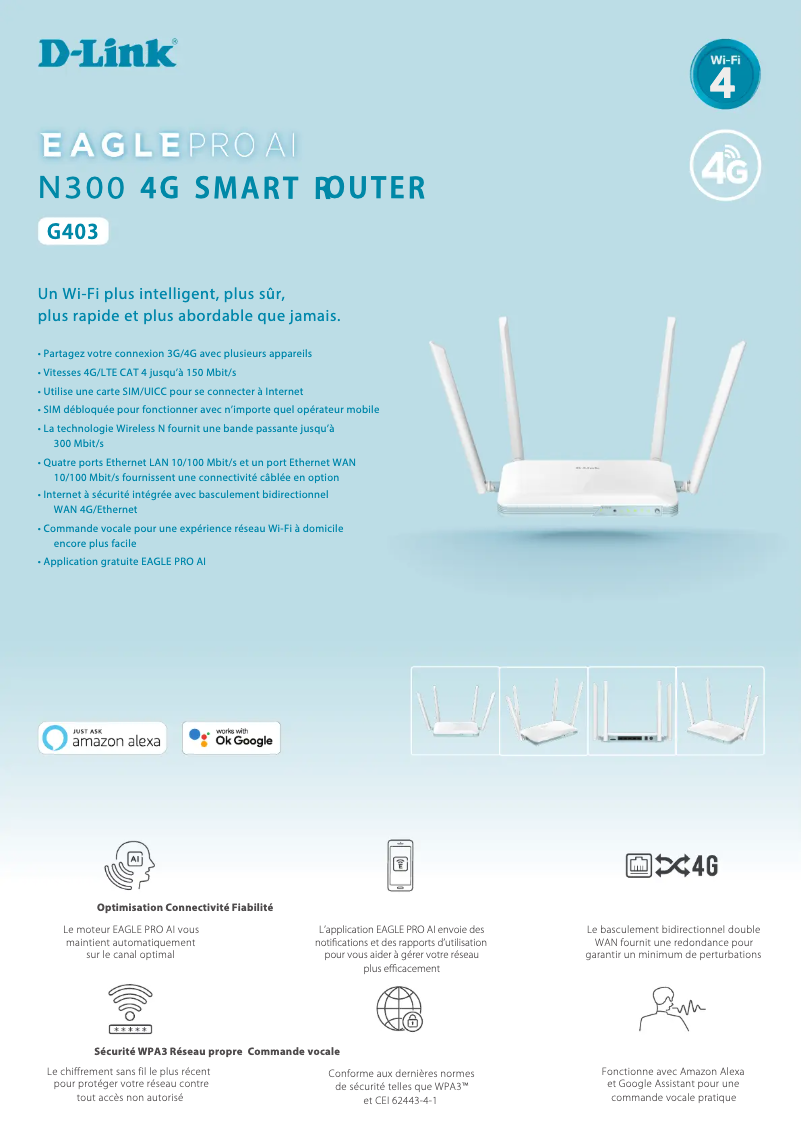 Página 1 del manual Ficha técnica D-Link G403