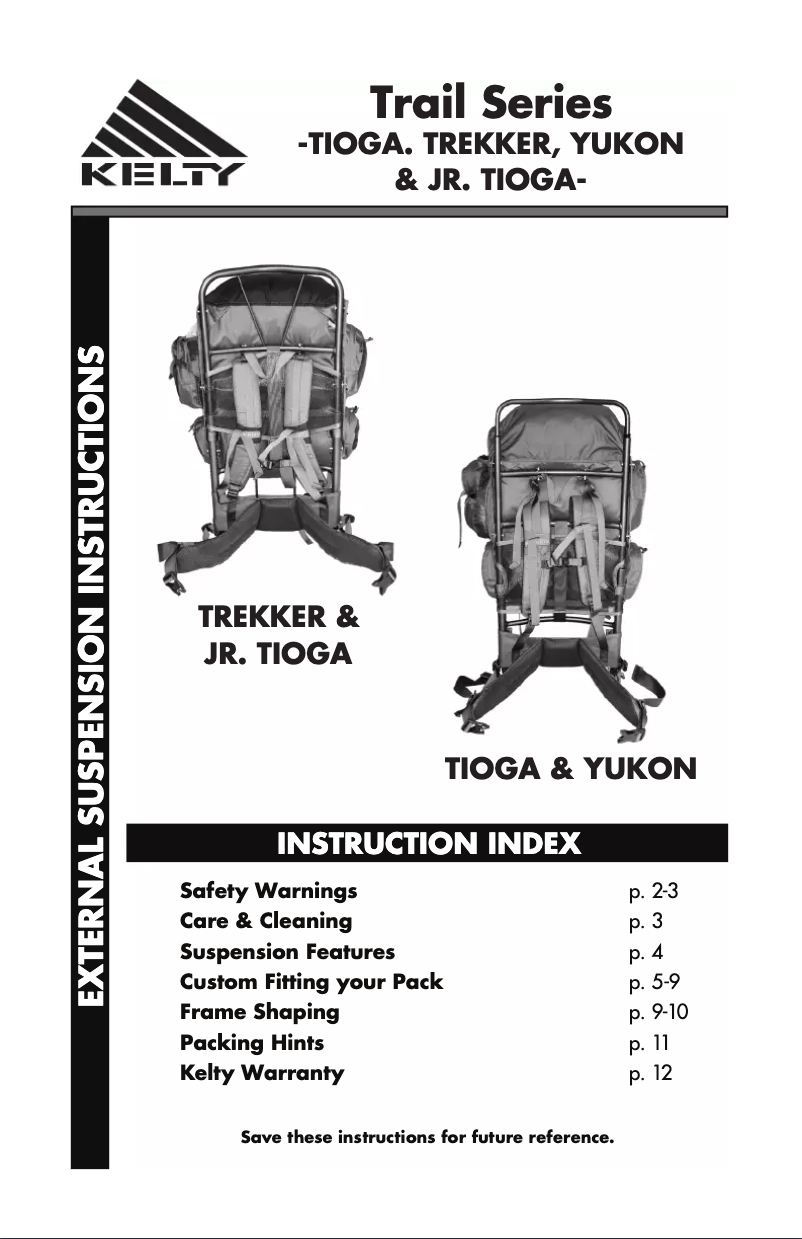 Imagen de la primera página del manual del dispositivo Tioga Trekker