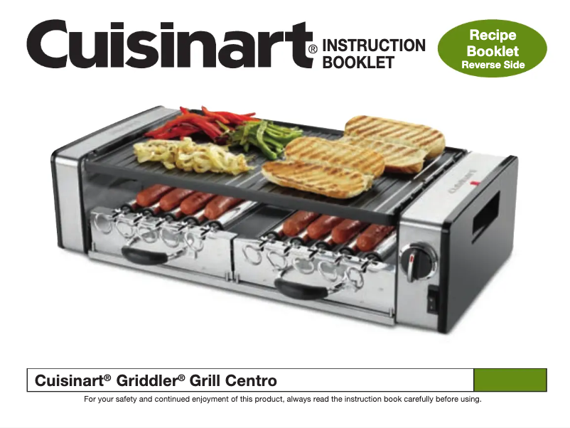 Página 1 del manual Manual de usuario Cuisinart Griddler GC-17N