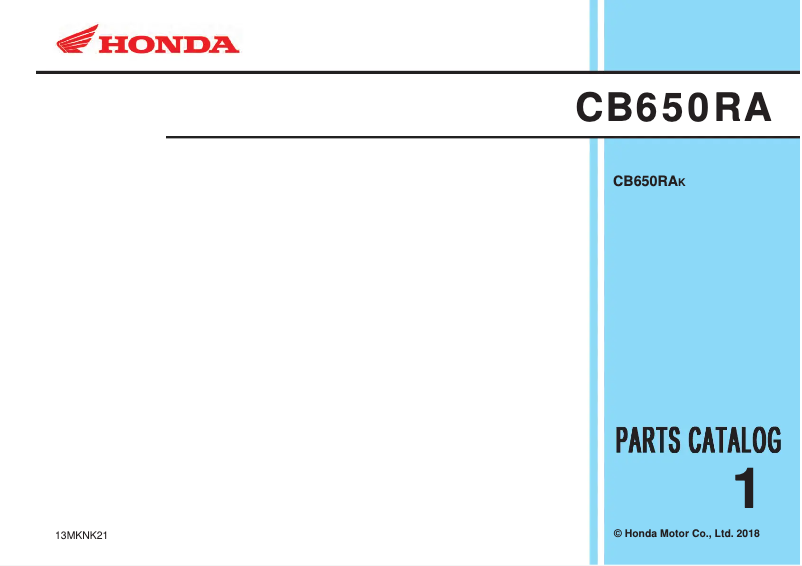 Página nº 1 - Manual de usuario Honda CB650R (2018)