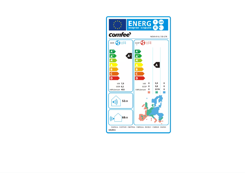 Página 1 del manual Etiqueta energética Comfee 3D-27K