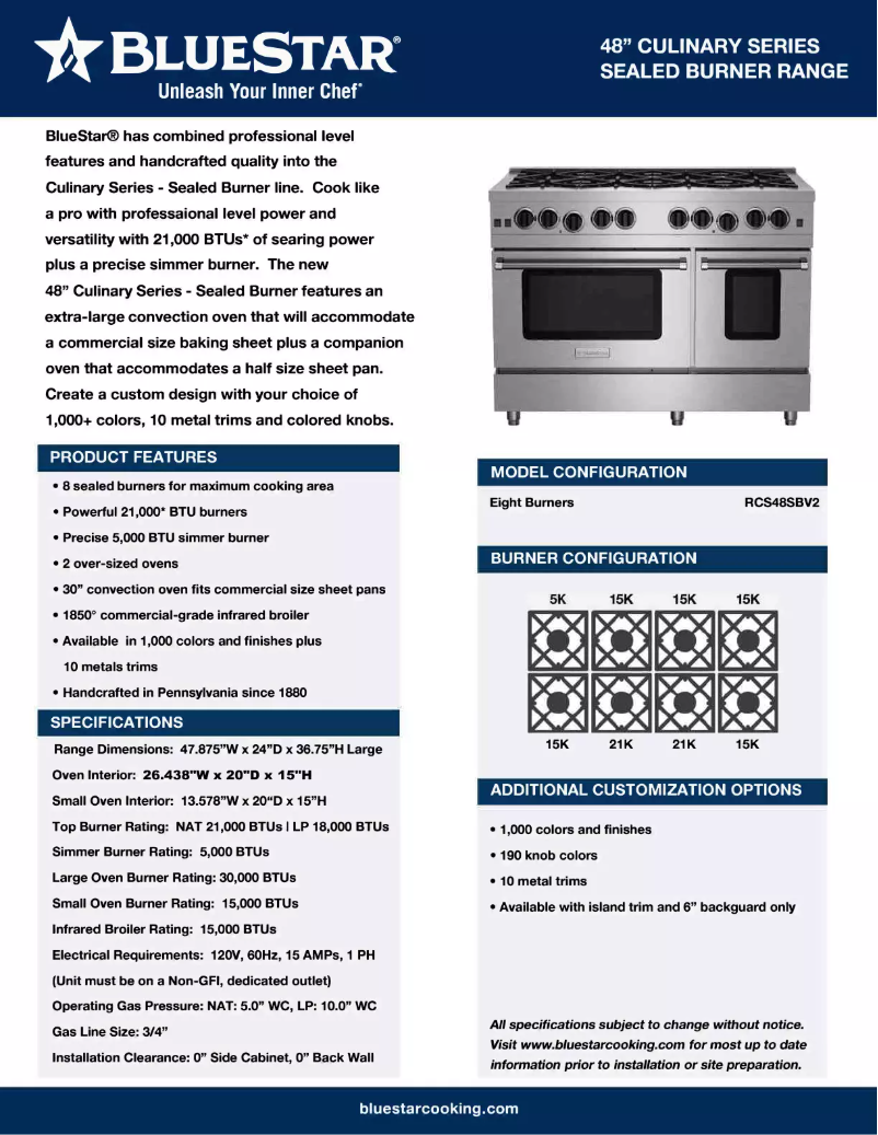 Imagen de la primera página del manual del dispositivo RCS48SBV2C-5007