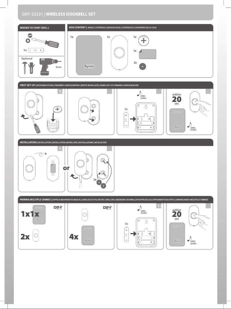 Imagen de la primera página del manual del dispositivo DBY-22321