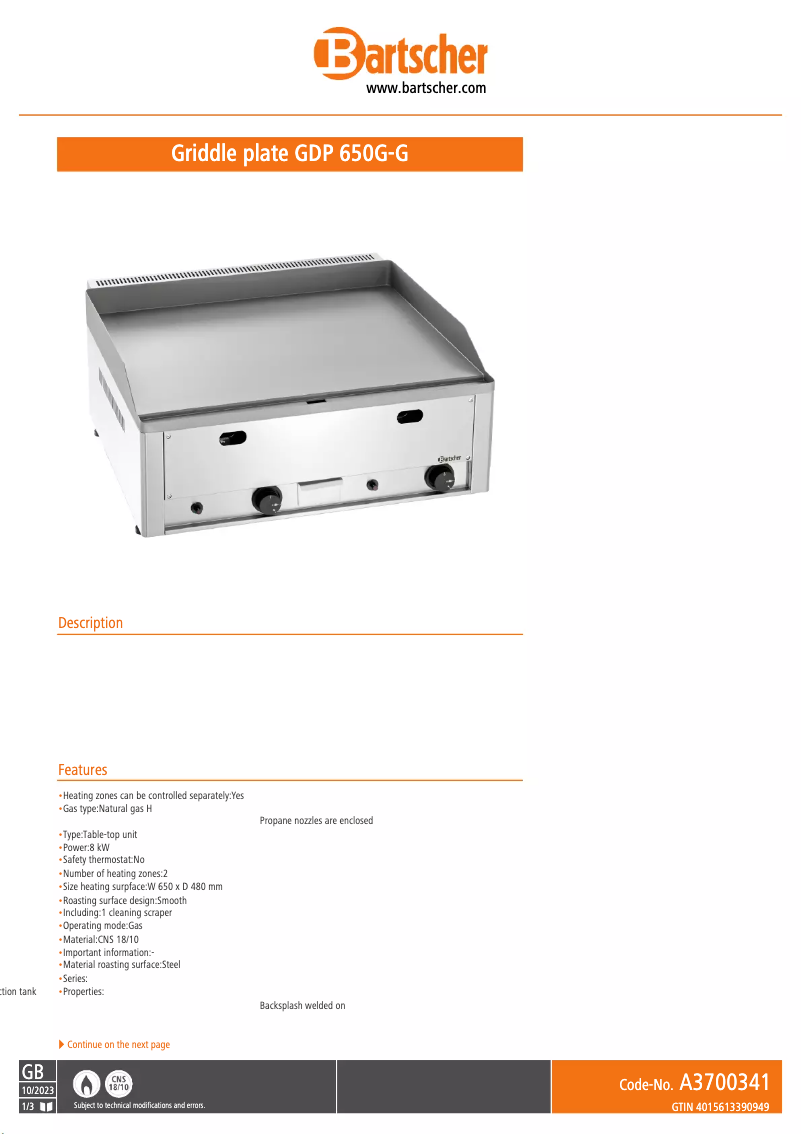 Imagen de la primera página del manual del dispositivo GDP 650G-G