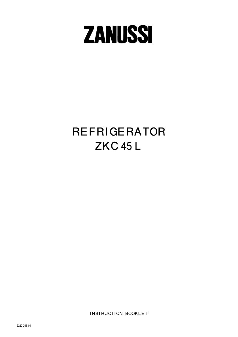 Imagen de la primera página del manual del dispositivo ZKC45L