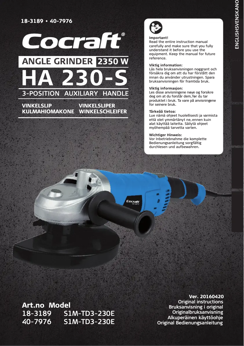 Página nº 1 - Manual de usuario Cocraft HA 230-S