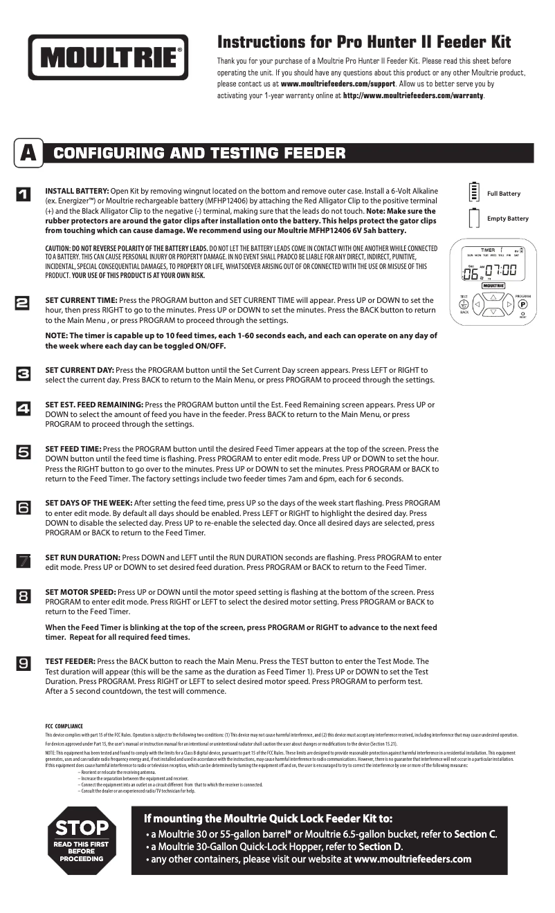 Imagen de la primera página del manual del dispositivo Pro Hunter II