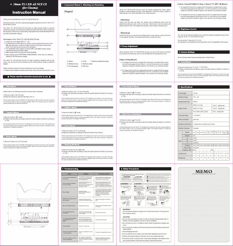 Imagen de la primera página del manual del dispositivo Cine DS DS10M-NEX