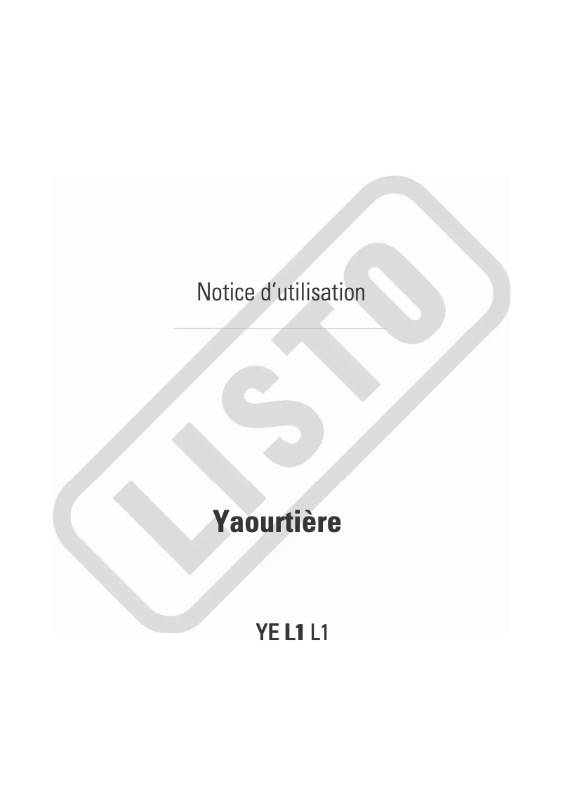 Página 1 del manual Manual de usuario Listo YE L1