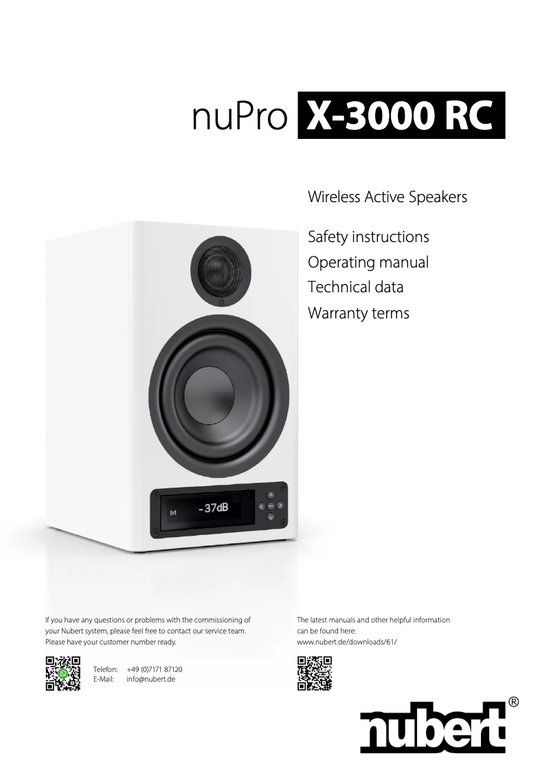 Imagen de la primera página del manual del dispositivo nuPro XS-3000 RC