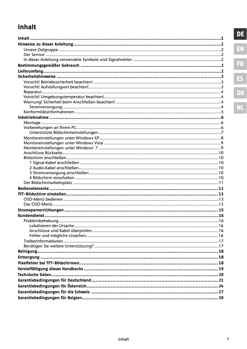 Imagen de la primera página del manual del dispositivo Akoya P54060