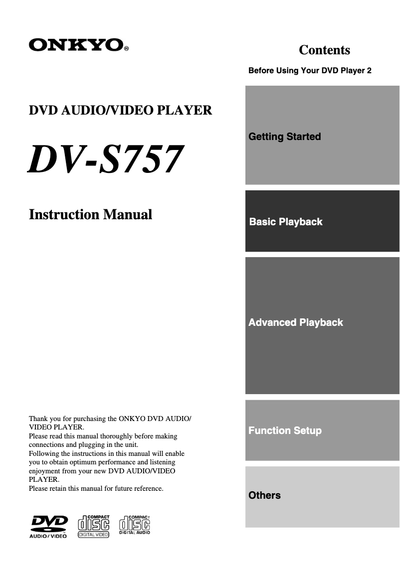 Imagen de la primera página del manual del dispositivo DV-S757