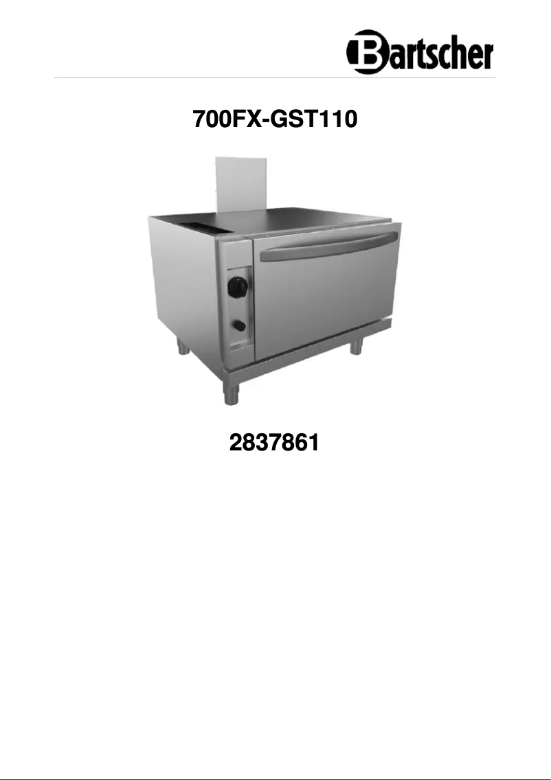 Página nº 1 - Manual de usuario Bartscher 700FX-GST110