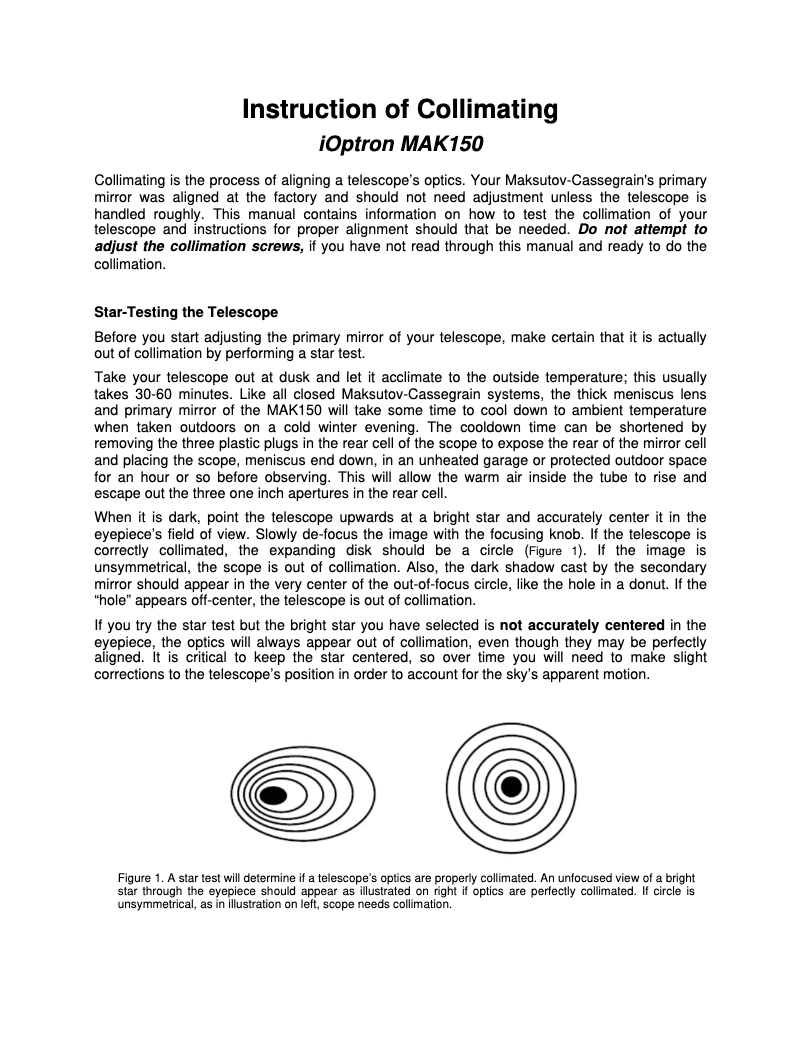 Imagen de la primera página del manual del dispositivo MAK 150mm