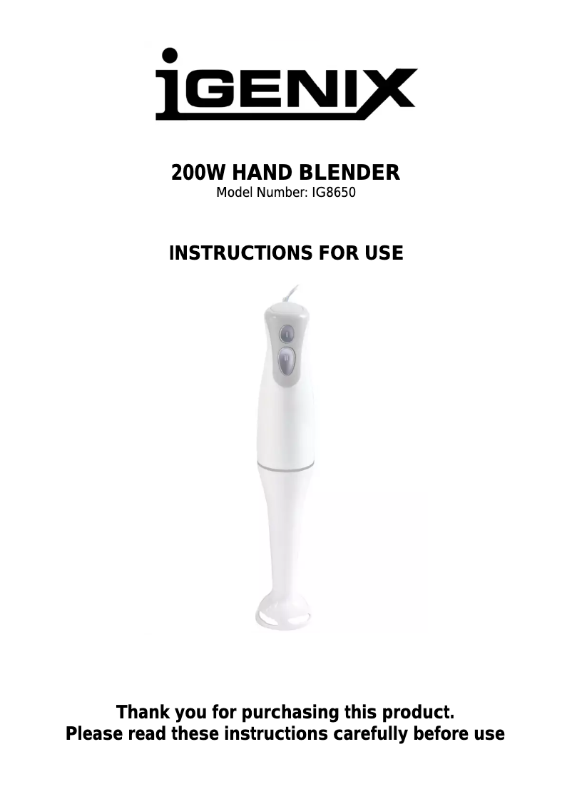 Página nº 1 - Manual de usuario Igenix IG8650