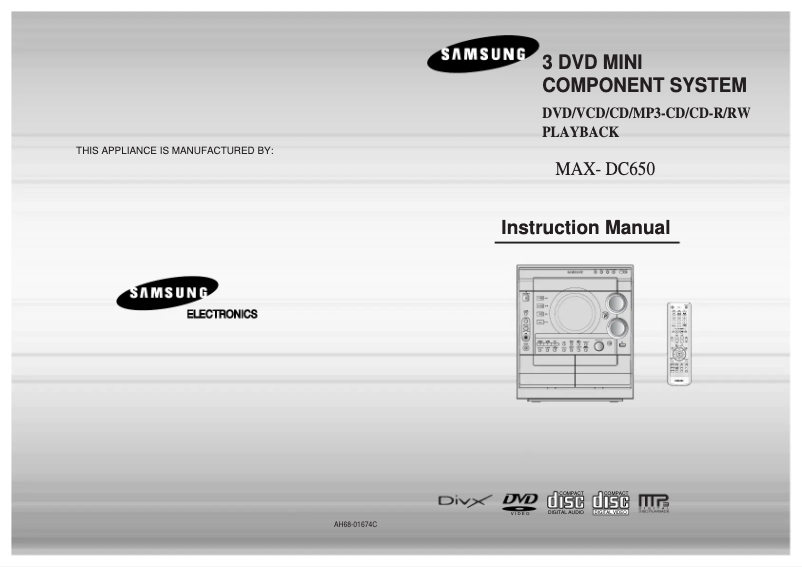 Página 1 del manual Manual de usuario Samsung MAX-DC650