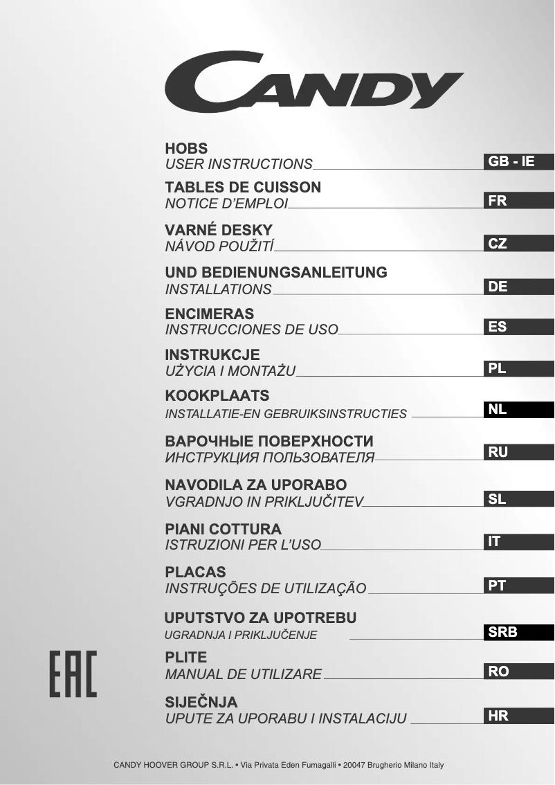 Imagen de la primera página del manual del dispositivo CVG74SQPN