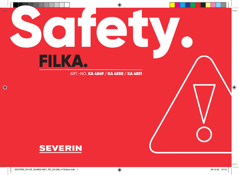 Página 1 del manual Instrucciones de seguridad Severin KA 4849