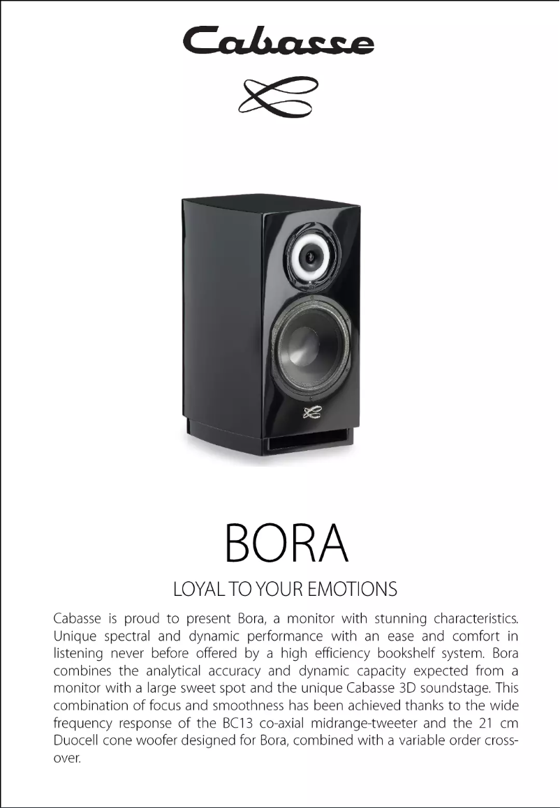 Imagen de la primera página del manual del dispositivo Bora