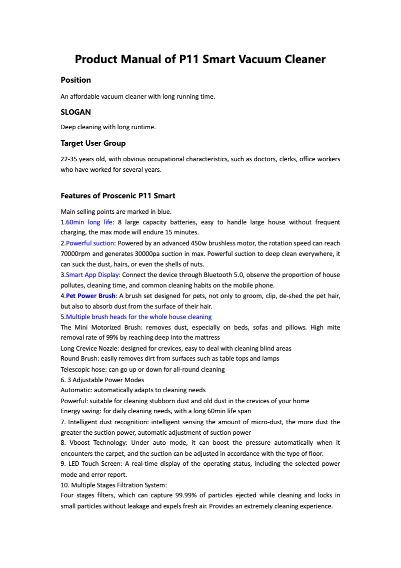 Imagen de la primera página del manual del dispositivo P11