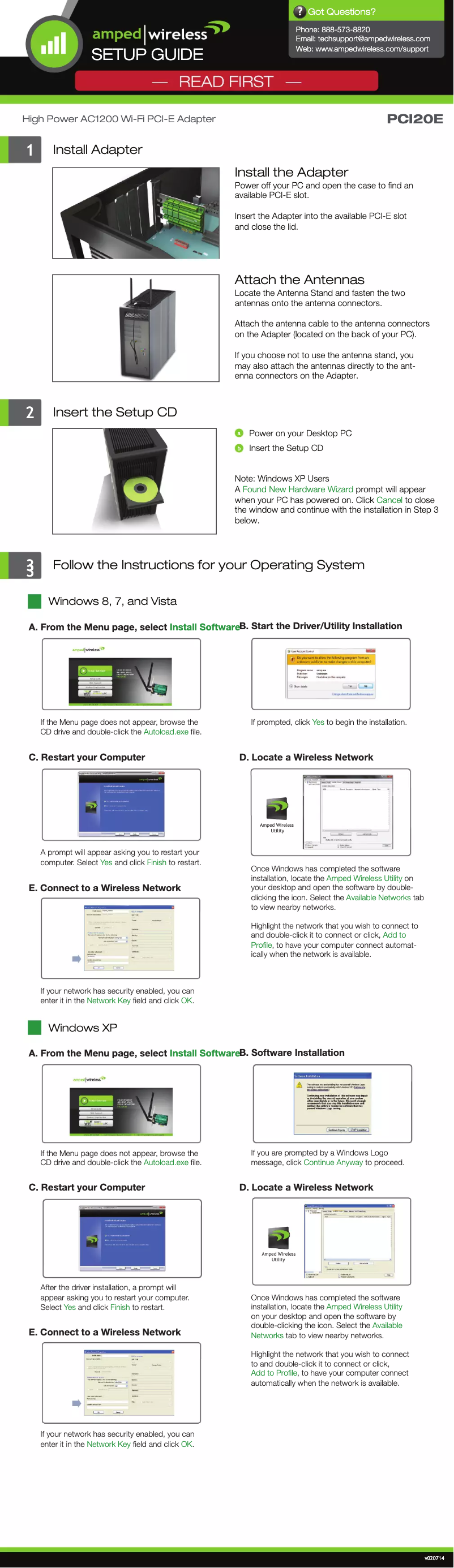 Imagen de la primera página del manual del dispositivo PCI20E