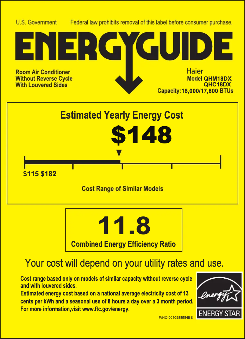 Página 1 del manual Etiqueta energética Haier QHC18