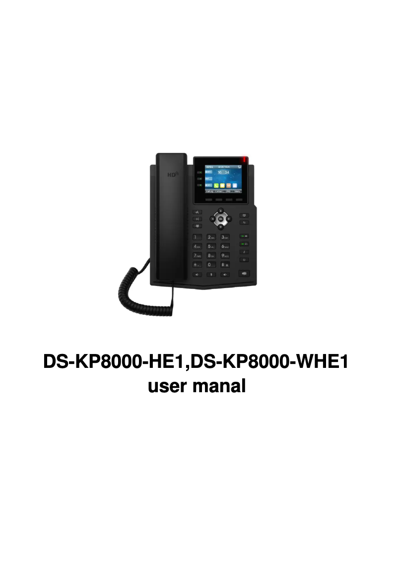 Página nº 1 - Manual de usuario Hikvision DS-KP8000-HE1