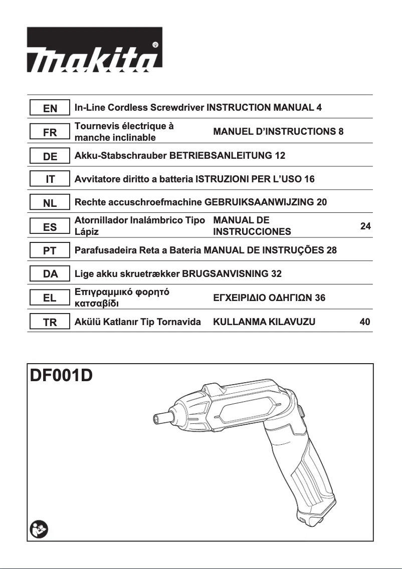 Página 1 del manual Manual de usuario Makita DF001DW