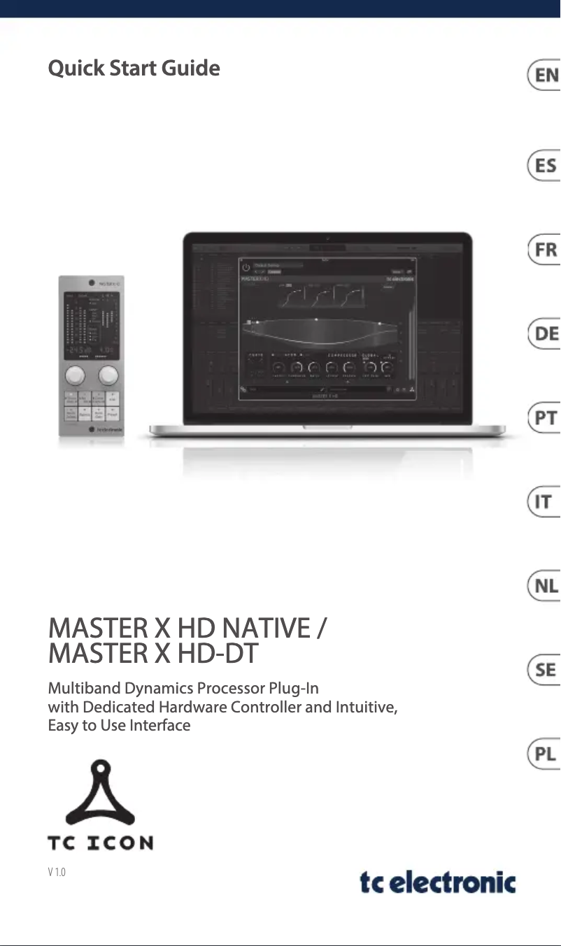 Página 1 del manual Guía de inicio rápido TC Electronic Master X HD-DT
