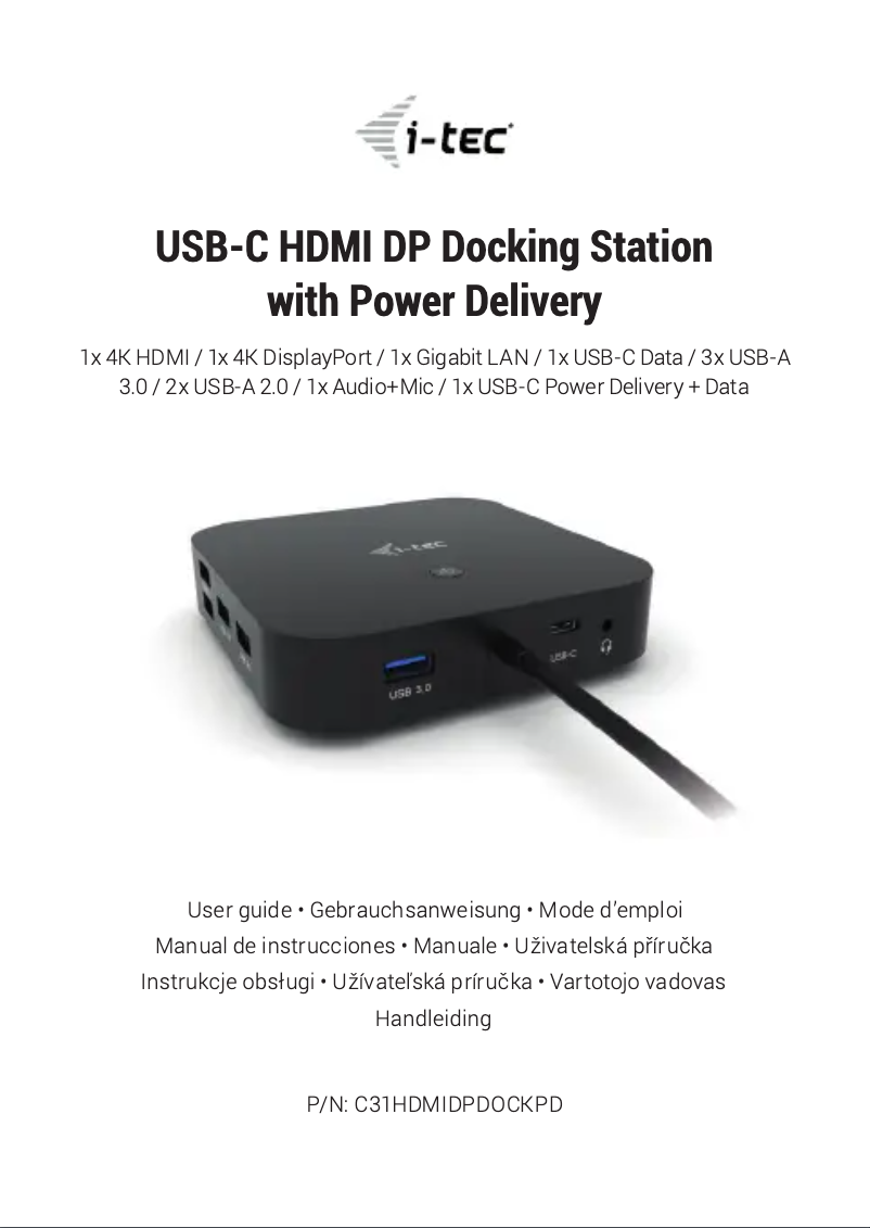 Imagen de la primera página del manual del dispositivo C31HDMIDPDOCKPD65