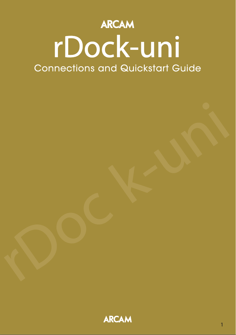 Página 1 del manual Manual de usuario Arcam RDock-uni
