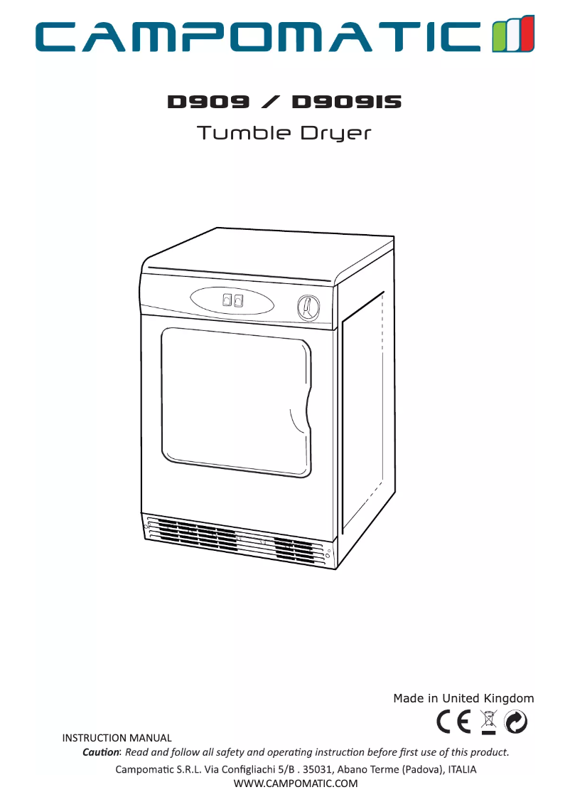 Imagen de la primera página del manual del dispositivo D909