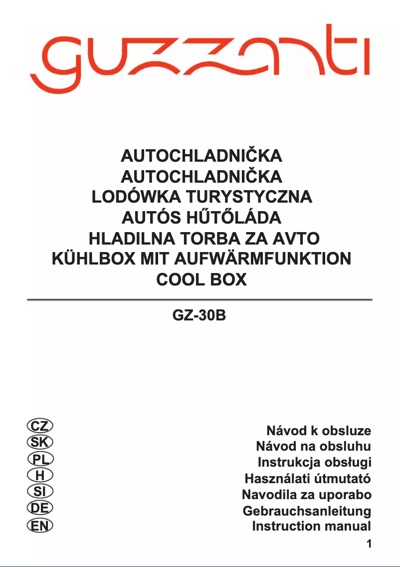 Imagen de la primera página del manual del dispositivo GZ 30B