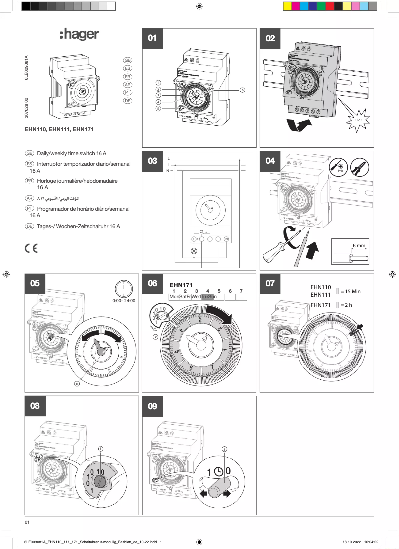 Página 1 del manual Manual de usuario Hager EHN171