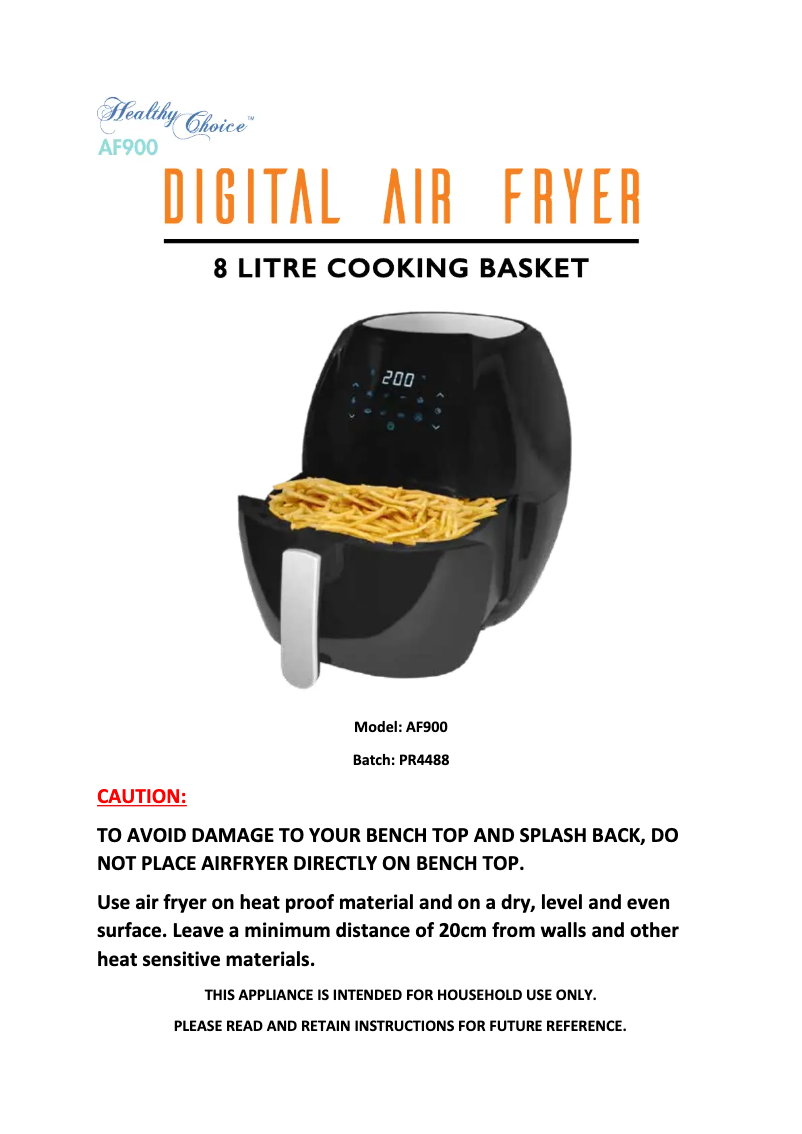 Página 1 del manual Manual de usuario Healthy Choice AF900