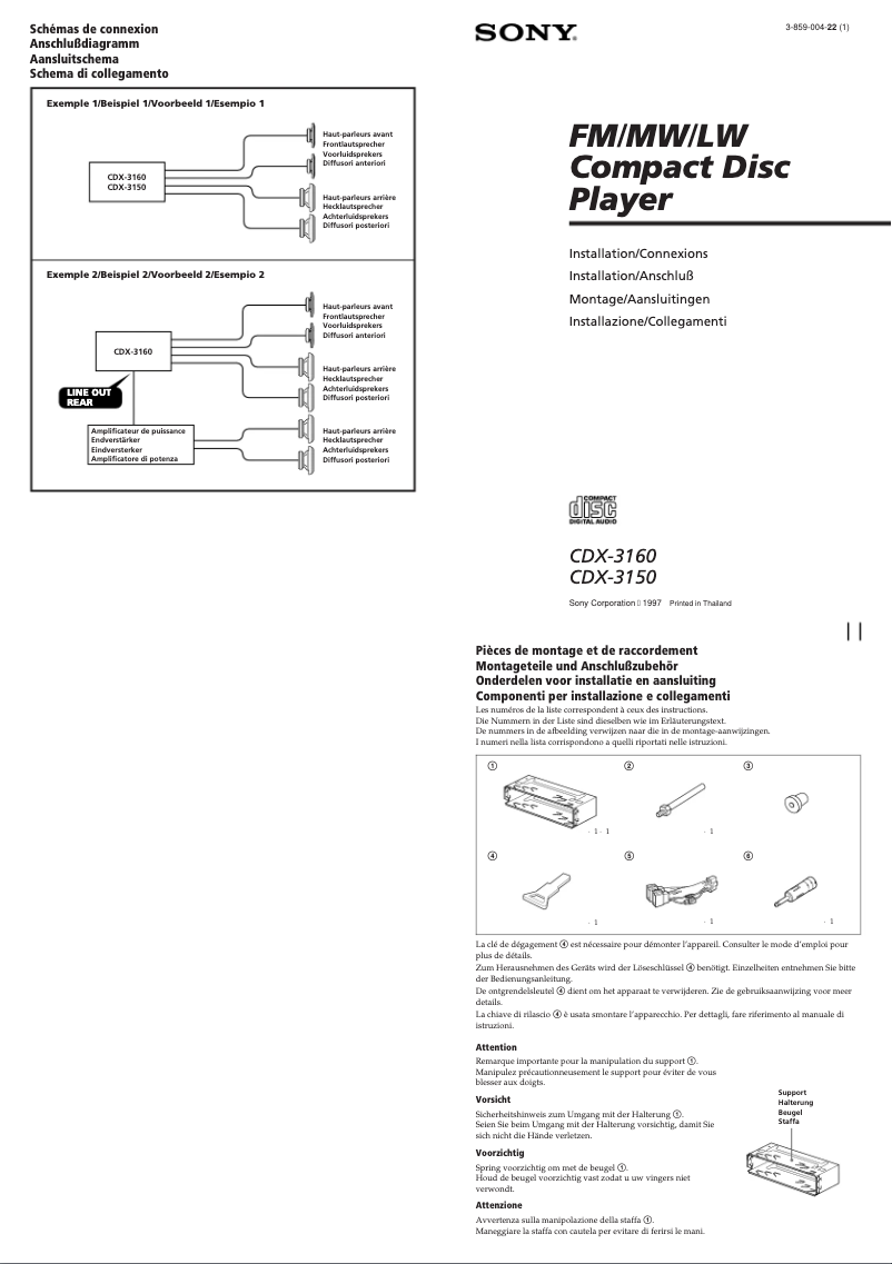Imagen de la primera página del manual del dispositivo CDX-3150