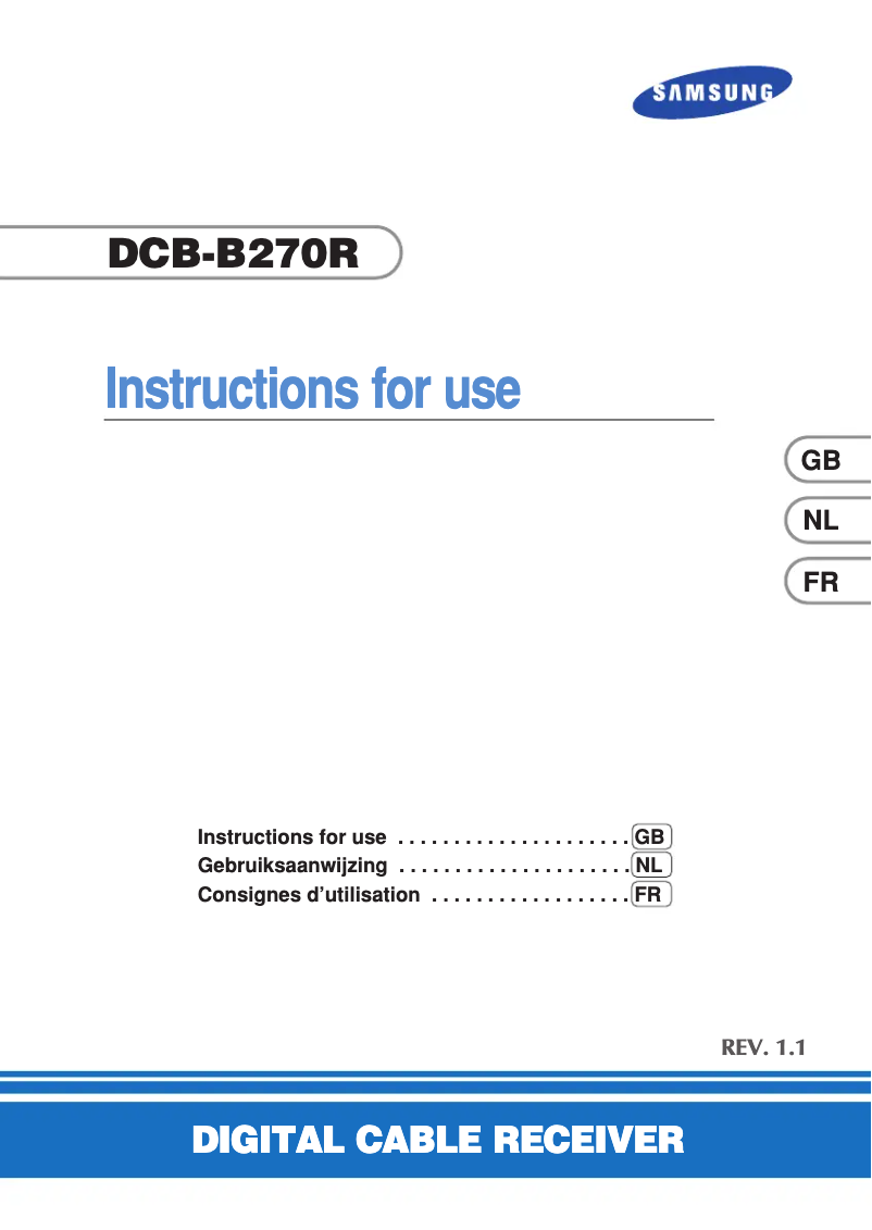 Página 1 del manual Manual de usuario Samsung DCB-B270R
