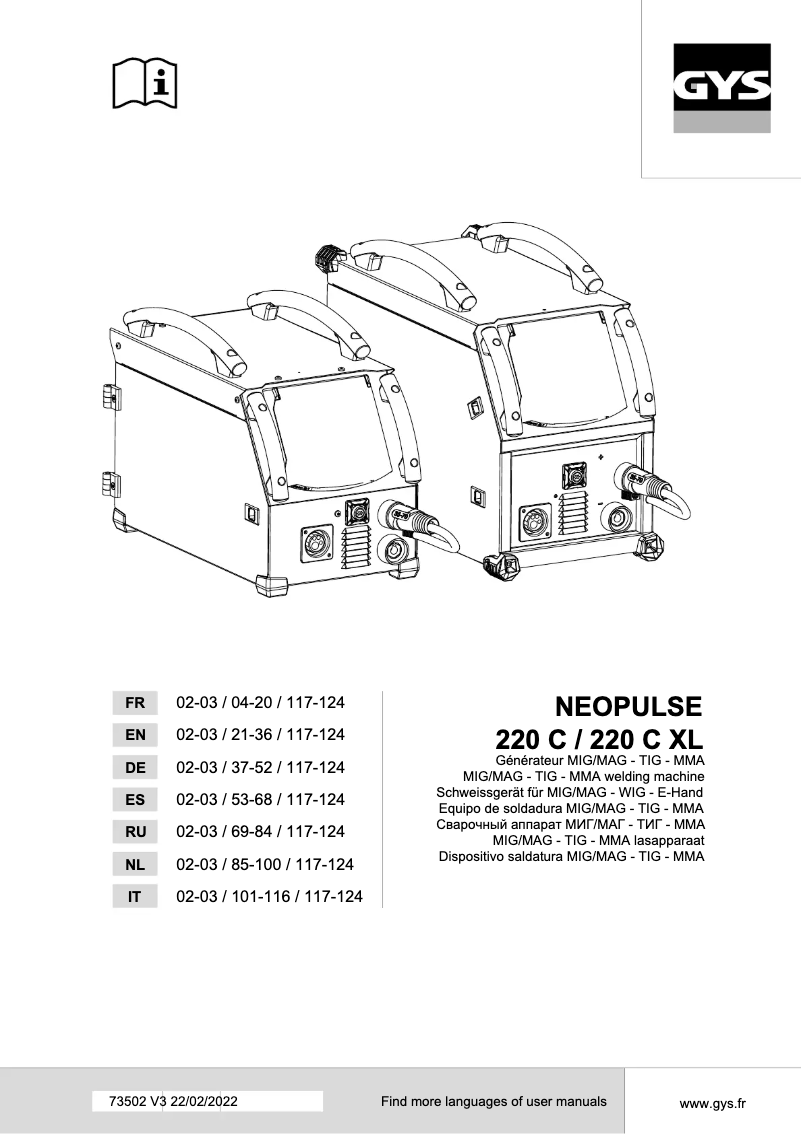 Página 1 del manual Manual de usuario GYS Neopulse 220 C