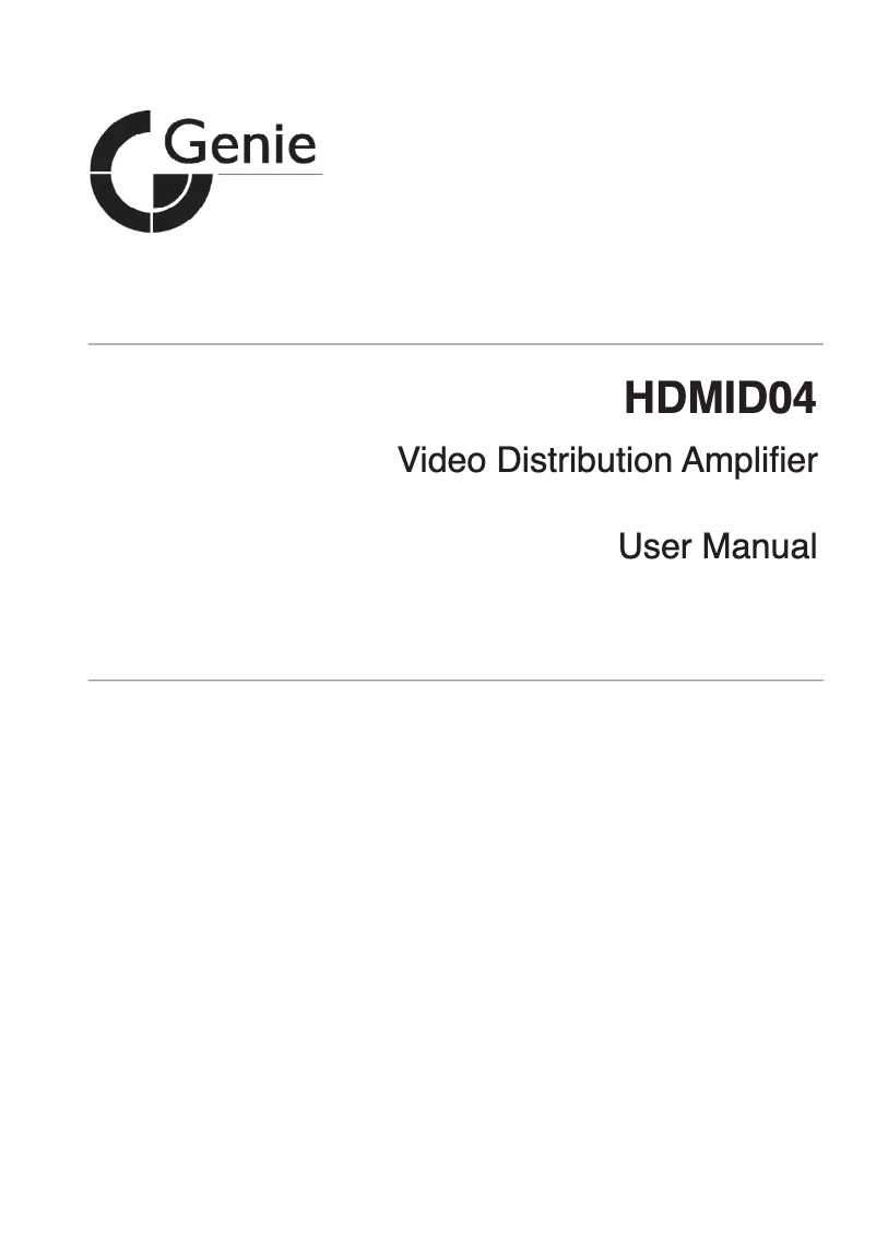 Imagen de la primera página del manual del dispositivo HDMID04