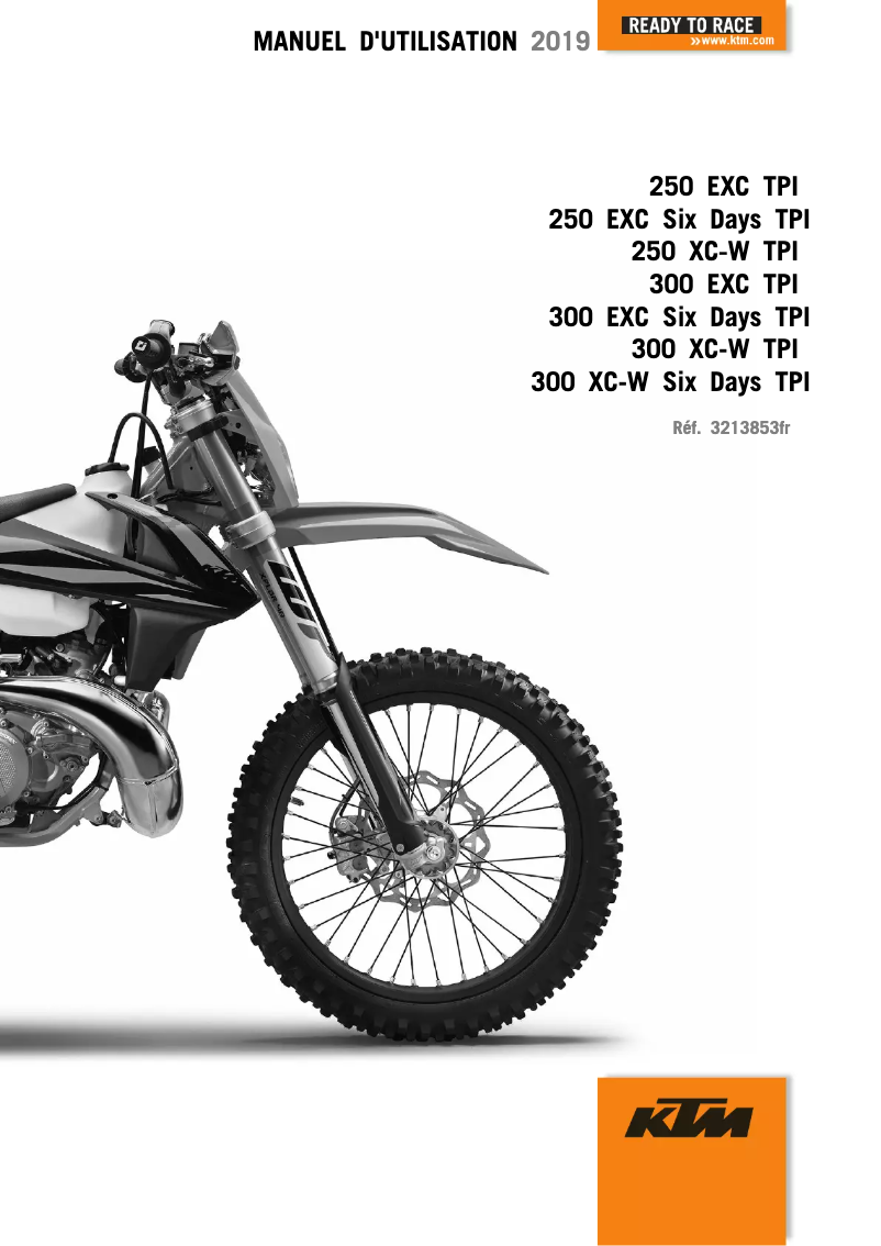 Página 1 del manual Manual de usuario KTM 250 XC-W TPI (2019)