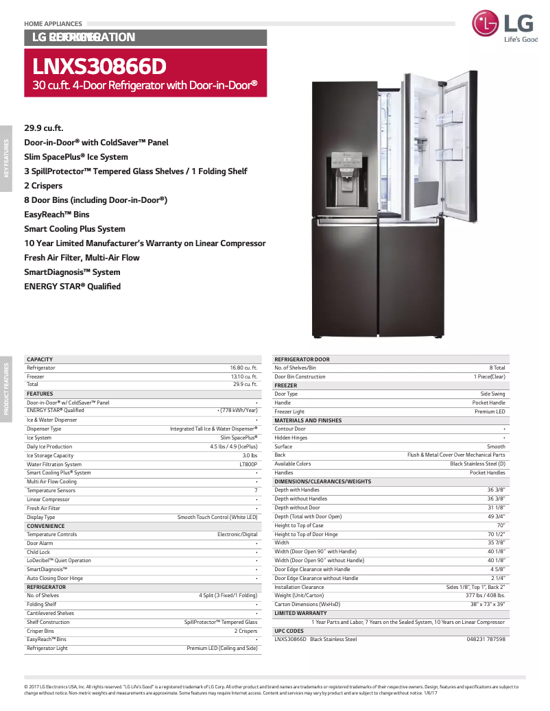 Página nº 1 - Ficha técnica LG LNXS30866