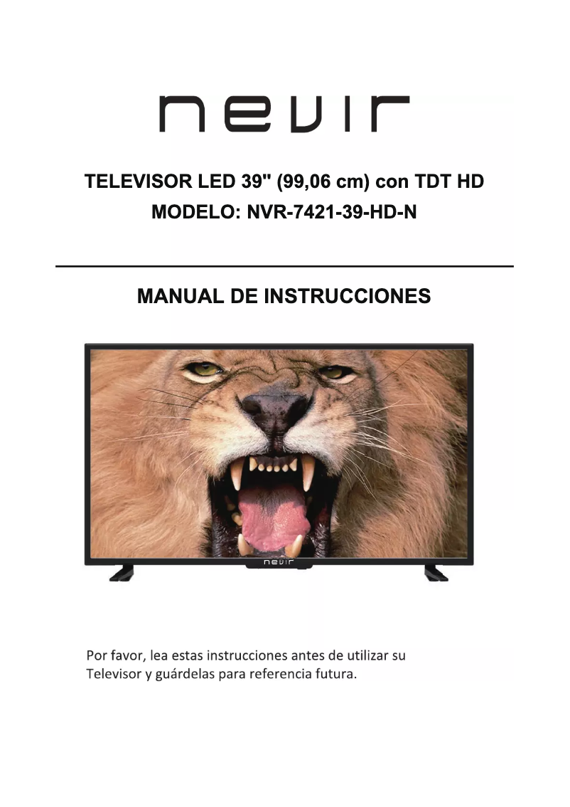 Imagen de la primera página del manual del dispositivo NVR-7421-39HD-N