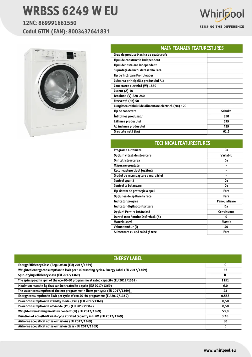 Imagen de la primera página del manual del dispositivo WRBSS 6249 W EU