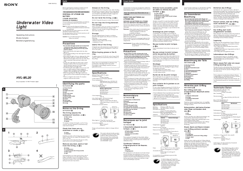 Imagen de la primera página del manual del dispositivo HVL-ML20