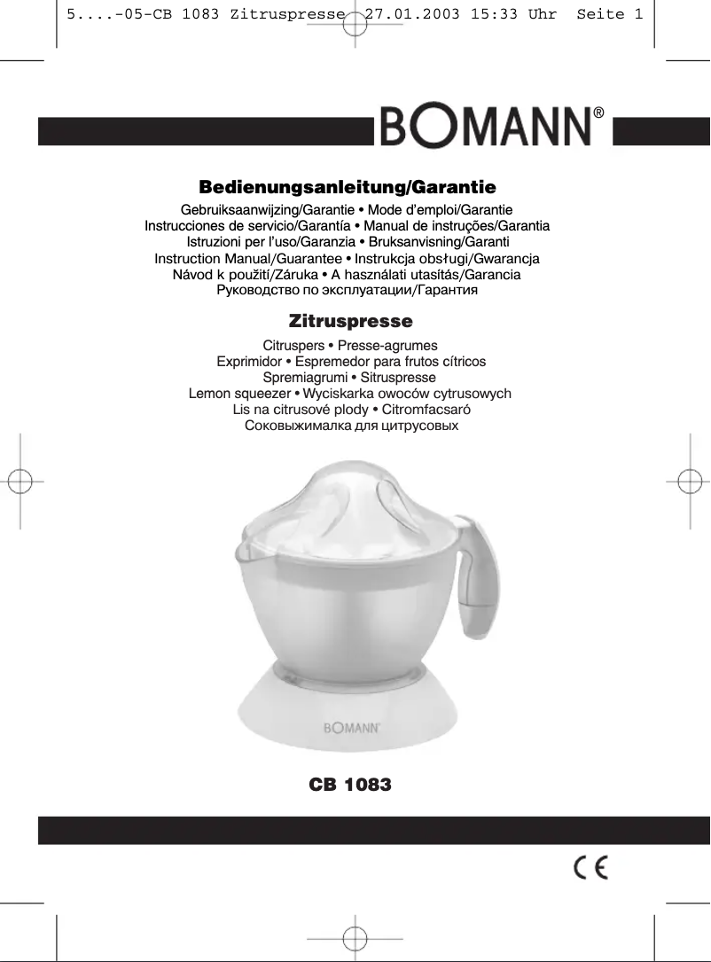 Página 1 del manual Manual de usuario Bomann CB 1083