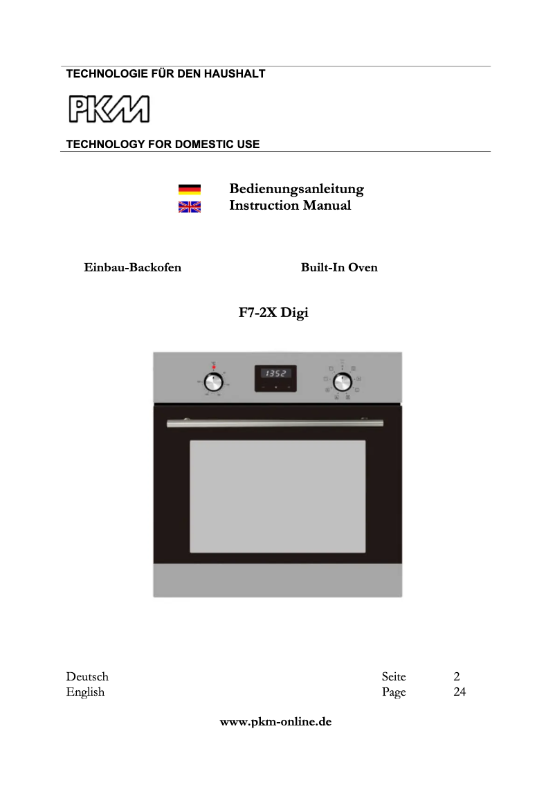 Página 1 del manual Manual de usuario PKM F7-2X Digi