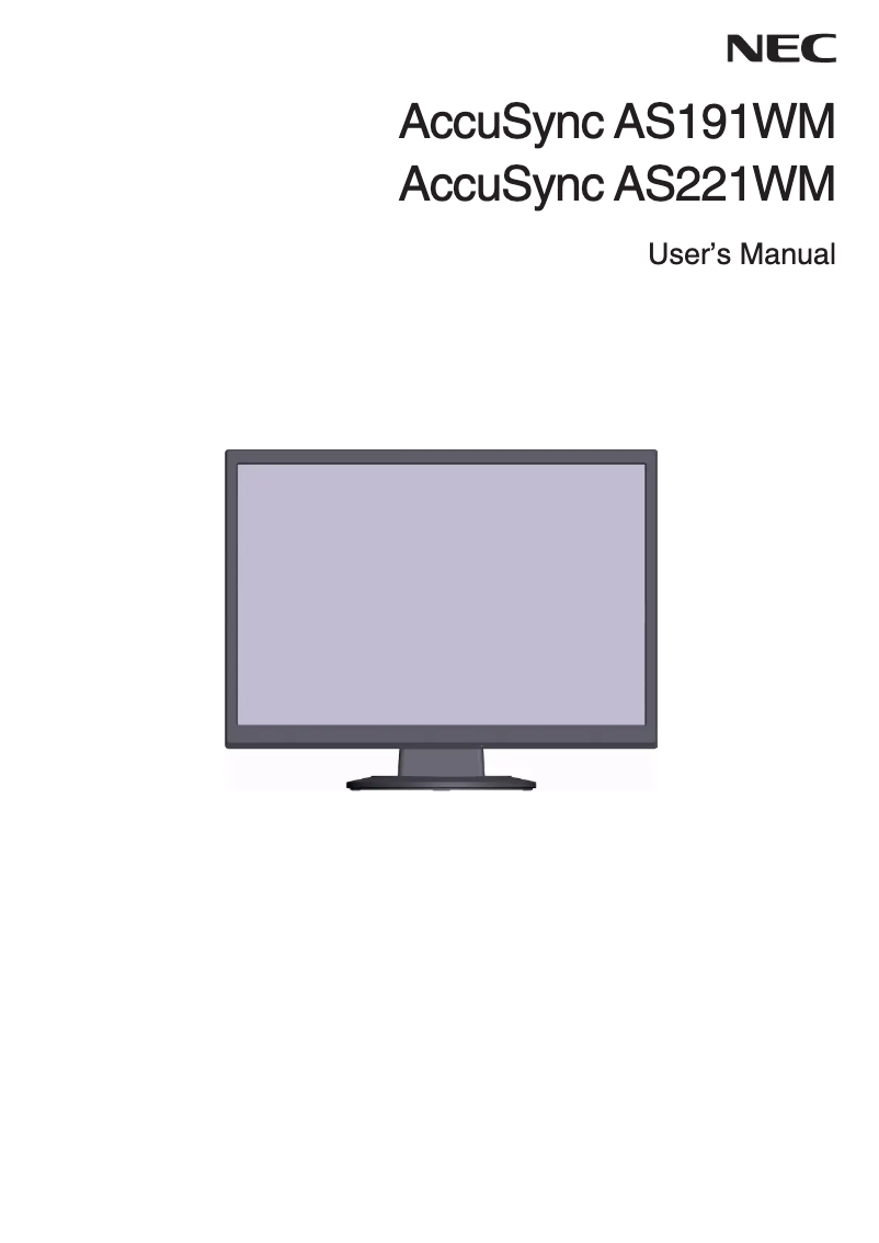 Imagen de la primera página del manual del dispositivo AccuSync AS221WM